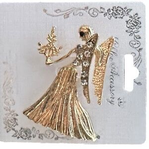 3/$25 Chloe Accessory Gold Tone Virgo Zodiac Virgin Pin Brooch